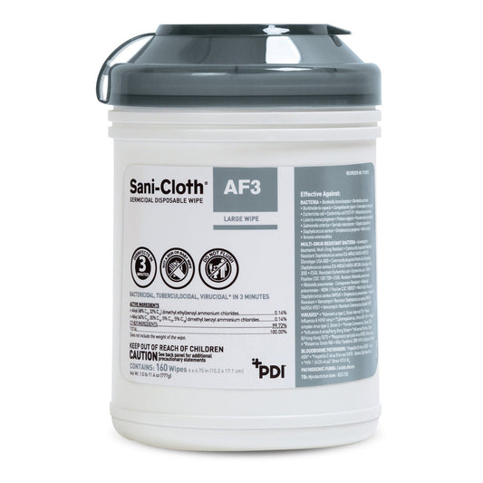 Surface Disinfectant Cleaner Sani-Cloth® AF3 Premoistened Germicidal Manual Pull Wipe 160 Count Canister Mild Scent NonSterile