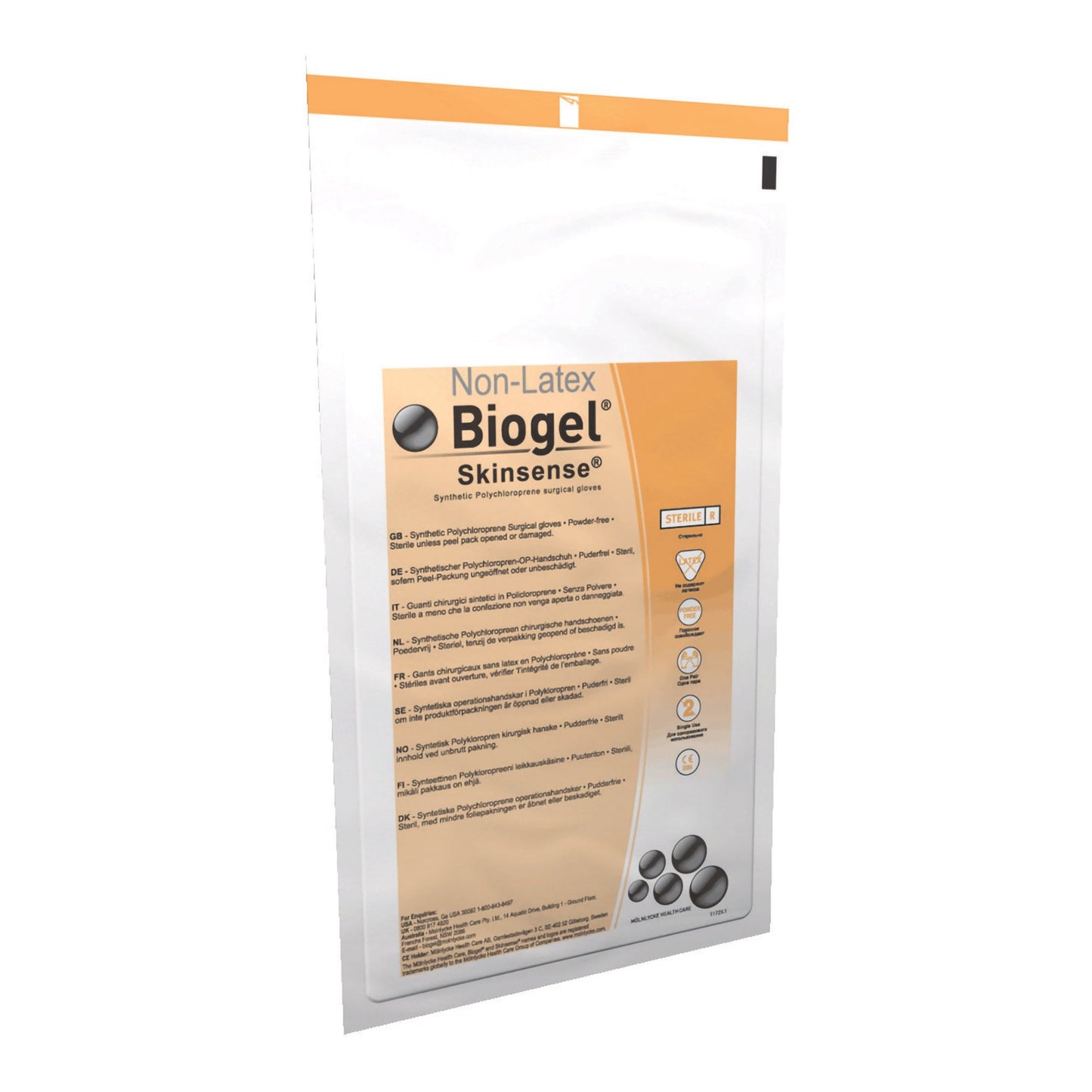Surgical Glove Biogel® Skinsense™ Size 8 Sterile Polyisoprene Standard Cuff Length Micro-Textured Straw Not Chemo Approved