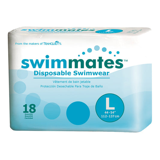 Unisex Adult Bowel Containment Swim Brief Swimmates™ Pull On with Tear Away Seams Large Disposable Moderate Absorbency