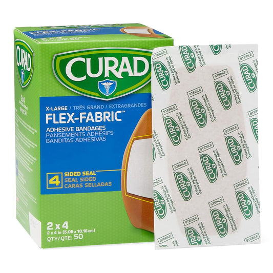 Adhesive Strip Curad® Flex-Fabric™ Fabric Tan 2 X 4 Inch Sterile