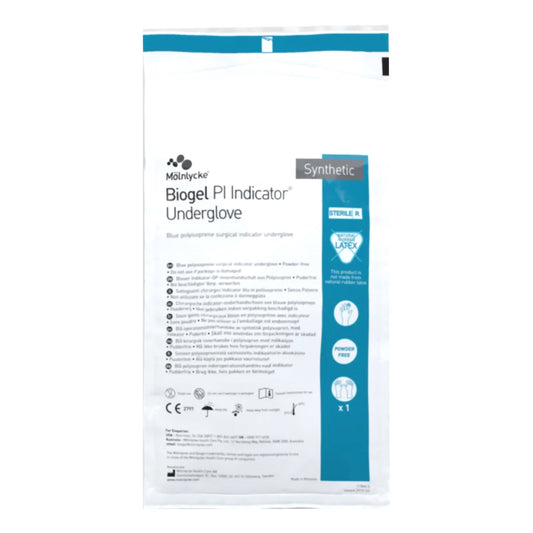 Surgical Underglove Biogel® PI Indicator® Underglove Size 9 Sterile Polyisoprene Standard Cuff Length Smooth Blue Chemo Tested