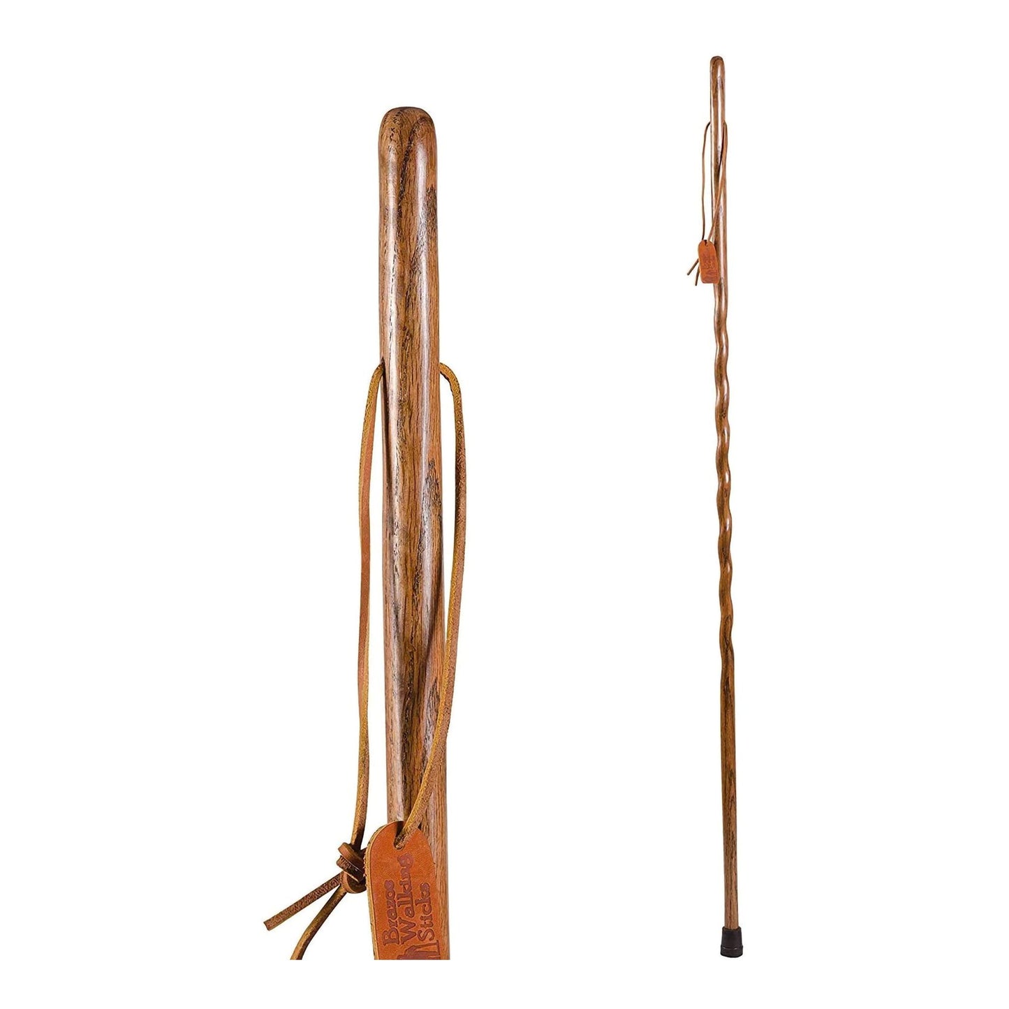 Walking Stick Brazos™ Twisted Backpacker Wood 58 Inch Height Brown Oak