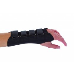 Wrist Support ProCare® Aluminum / Cotton / Flannel / Suede Right Hand Black Small