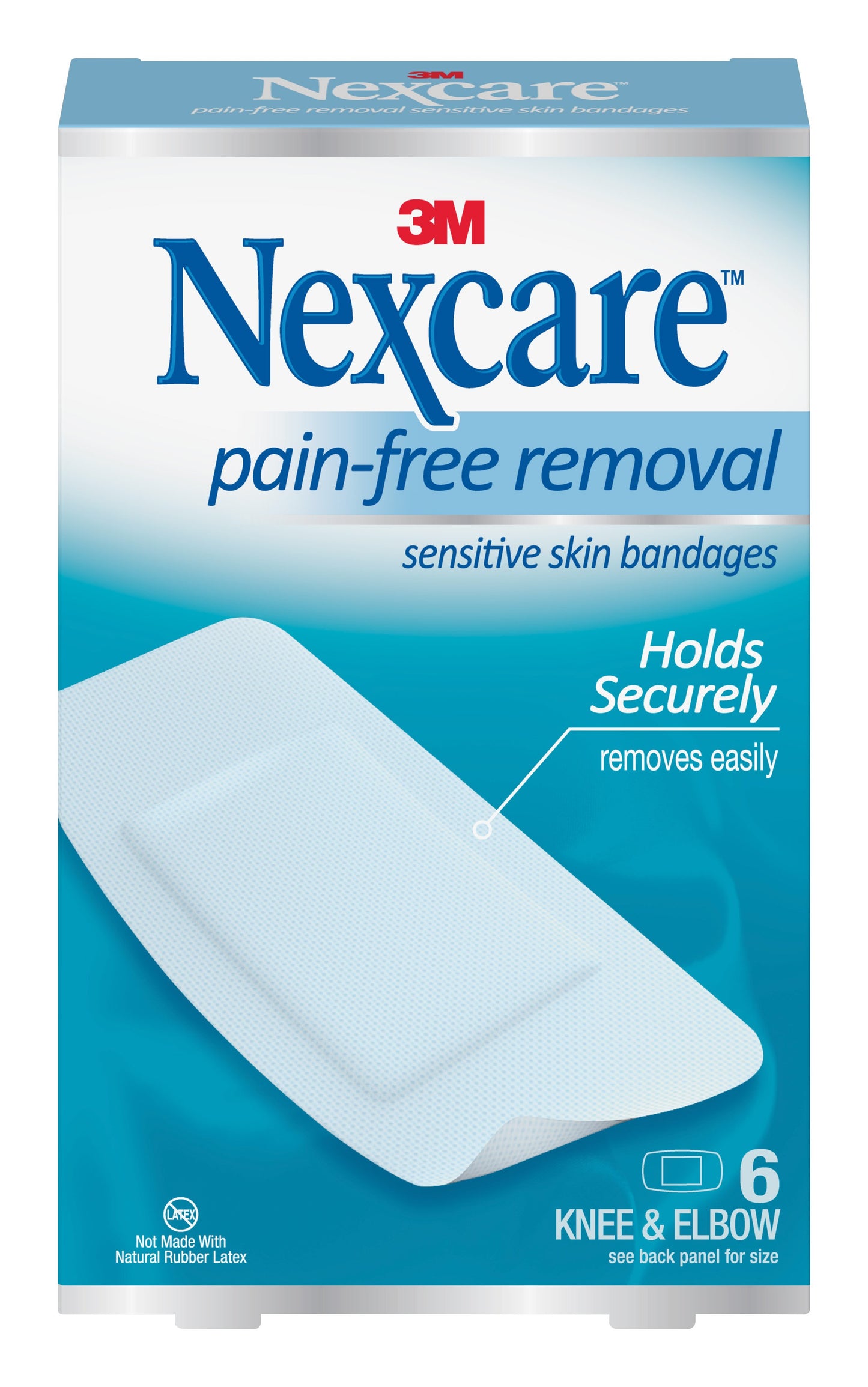 Adhesive Strip Nexcare™ Sensitive Skin Silicone White 2 X 4 Inch Sterile