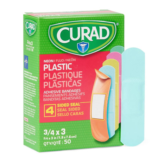 Adhesive Strip Curad® Plastic Neon 3/4 X 3 Inch Sterile