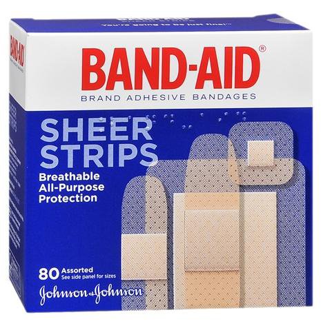 Adhesive Strip Band-Aid® Plastic Sheer 2-1/4 X 3 Inch / 3/4 X 3 Inch / 5/8 X 2-1/4 Inch / 7/8 X 7/8 Inch Sterile