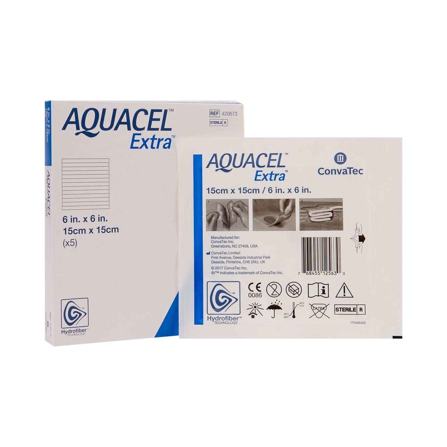 Gelling Fiber Wound Dressing Aquacel® Extra™ 6 X 6 Inch Square Sterile