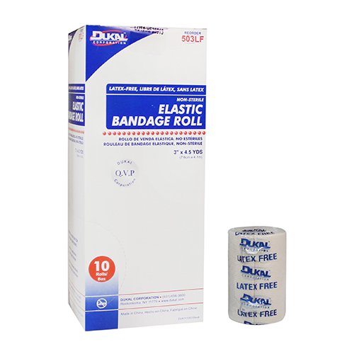 Elastic Bandage Dukal™ 3 Inch X 4-1/2 Yard Clip Detached Closure Tan NonSterile Standard Compression