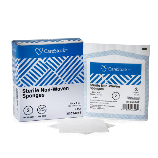 Gauze Sponge CareStock™ 4 X 4 Inch 4-Ply Sterile 2 per Pack