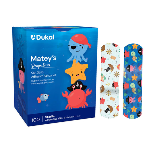Adhesive Strip Stat Strip® Plastic Kid Design (Matey's) 3/4 X 3 Inch Sterile