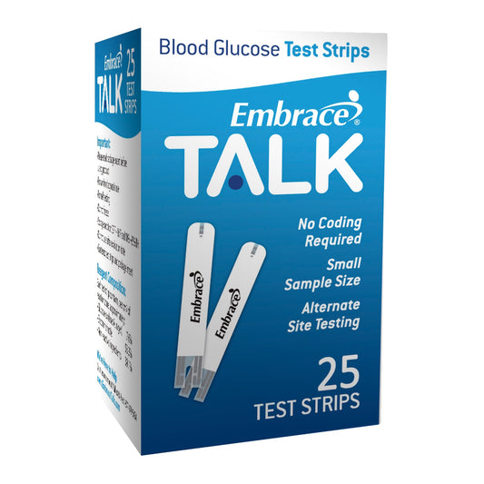 Blood Glucose Test Strips Embrace® 25 Strips per Pack