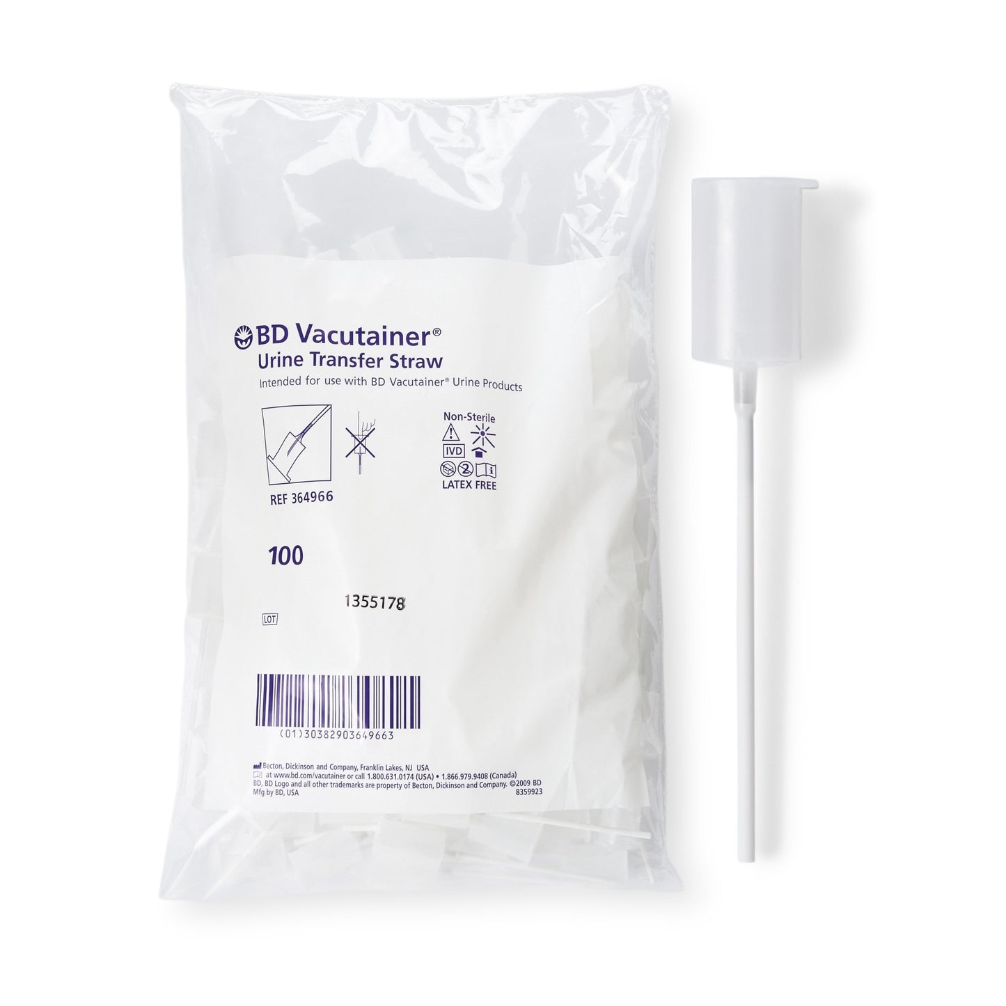 Urine Transfer Straw Vacutainer® For BD Vacutainer® Urine Collection System
