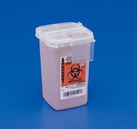 Sharps Container SharpSafety™ Translucent Base 11 H X 10-3/4 W X 4-3/4 D Inch Vertical Entry 0.25 Gallon