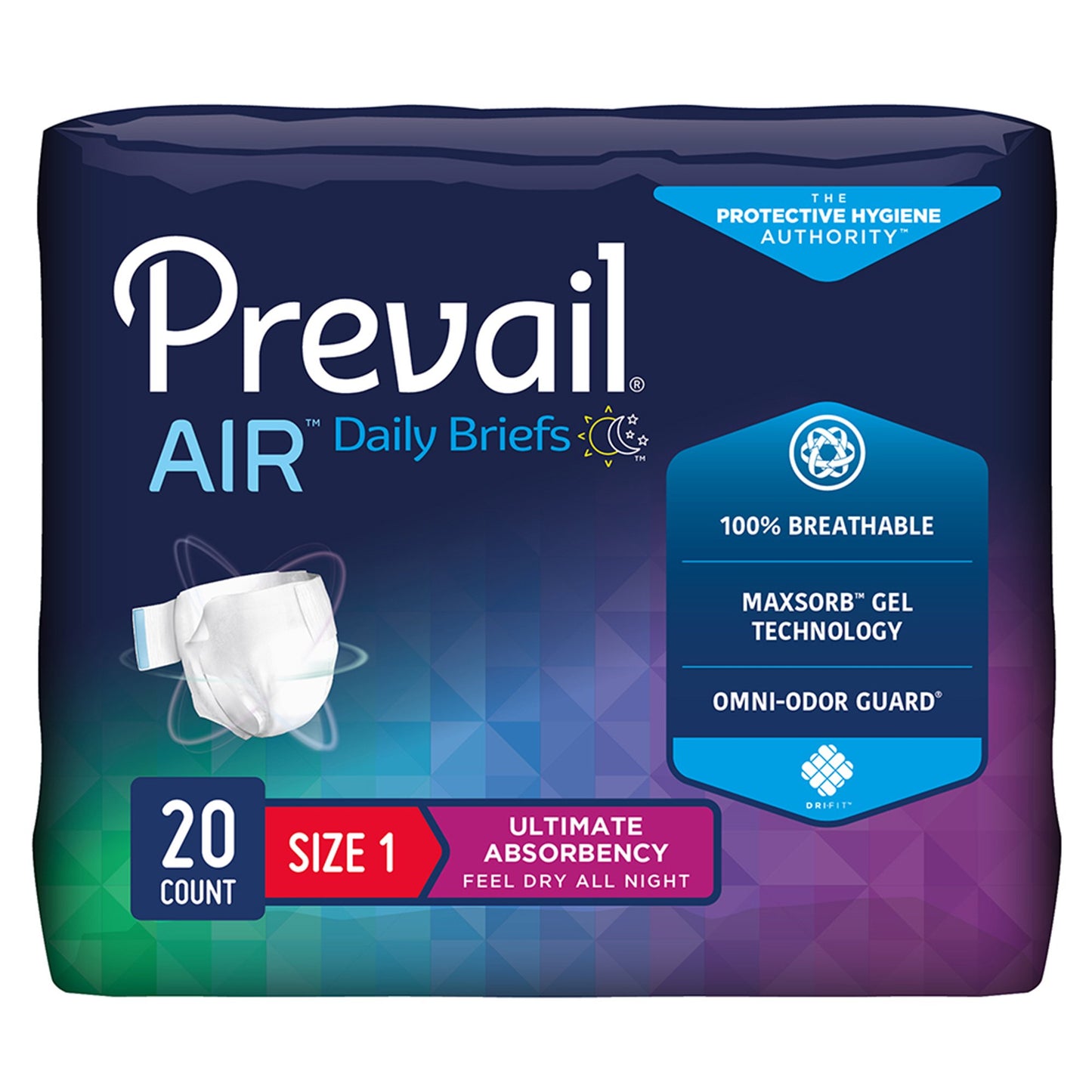 Unisex Adult Incontinence Brief Prevail® Per-Fit® Maximum Plus Medium Disposable Heavy Absorbency