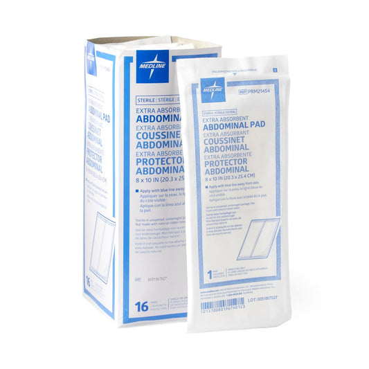 Abdominal Pad Medline Essentials 8 X 10 Inch Sterile 16 per Pack