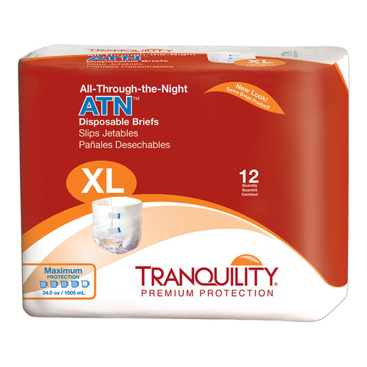 Unisex Adult Incontinence Brief Tranquility® ATN X-Large Disposable Heavy Absorbency