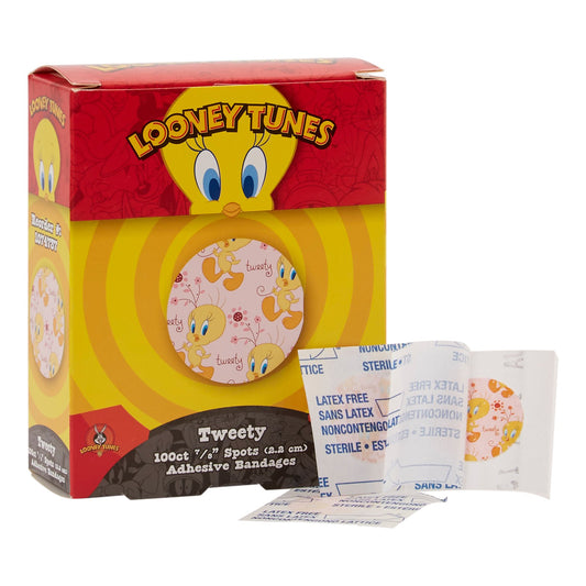Adhesive Spot Bandage Looney Tunes™ Plastic Kid Design (Tweety) 7/8 Inch Diameter Sterile