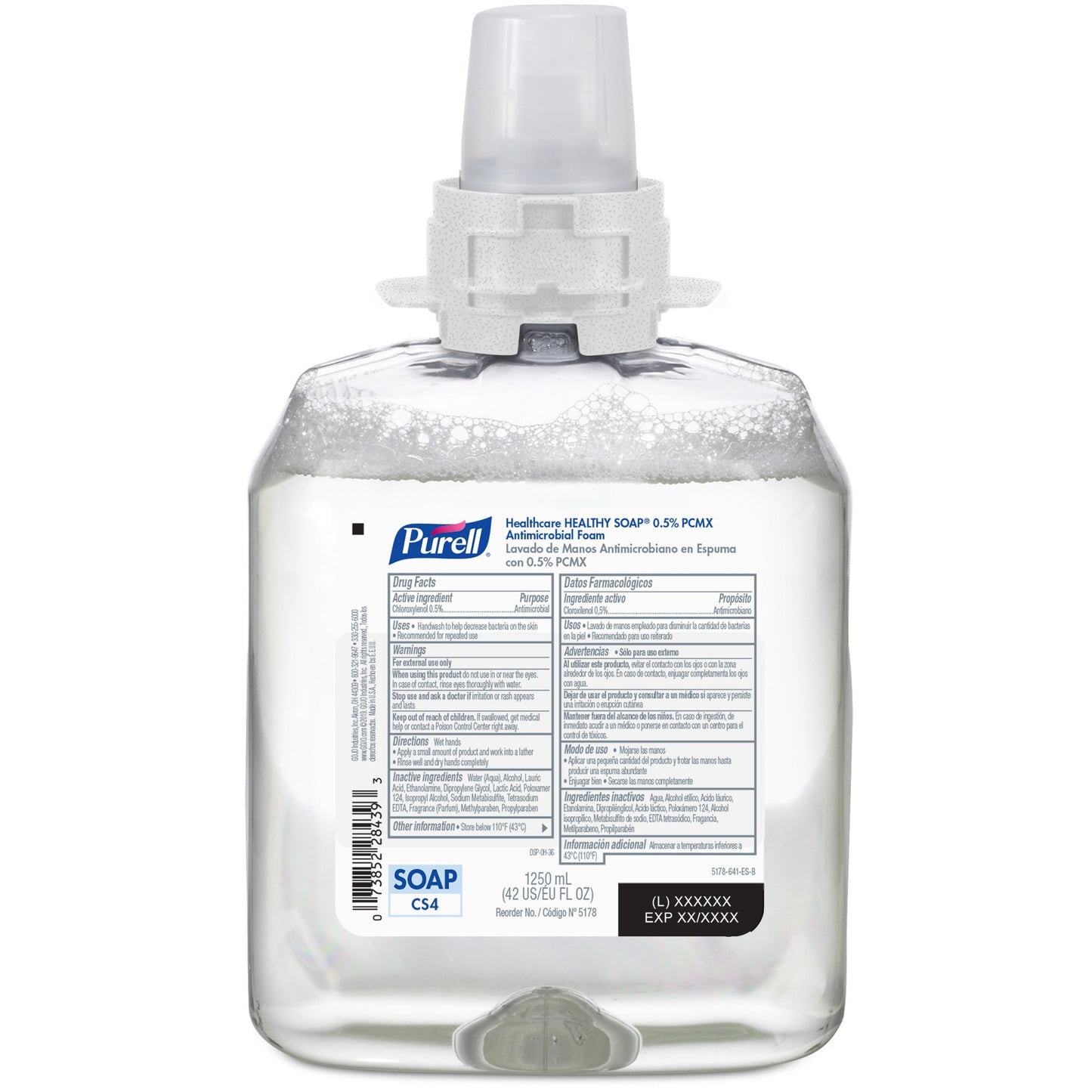 Antimicrobial Soap Purell® Healthy Soap® Foaming 1,250 mL Dispenser Refill Bottle Floral Scent