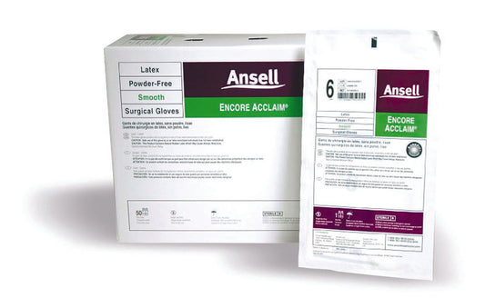 Surgical Glove ENCORE® Latex Acclaim Size 6.5 Sterile Latex Standard Cuff Length Smooth Ivory Chemo Tested