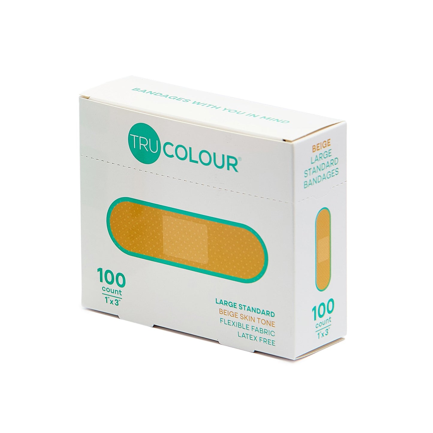 Adhesive Strip Tru-Colour® Fabric Beige 1 X 3 Inch Sterile