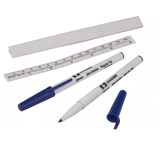 Skin Marker with Ruler Devon™ Gentian Violet Ink Sterile Full Size Fine Tip