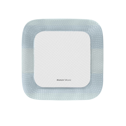 Foam Dressing Biatain® Silicone 5 X 5 Inch With Border Film Backing Silicone Adhesive Square Sterile