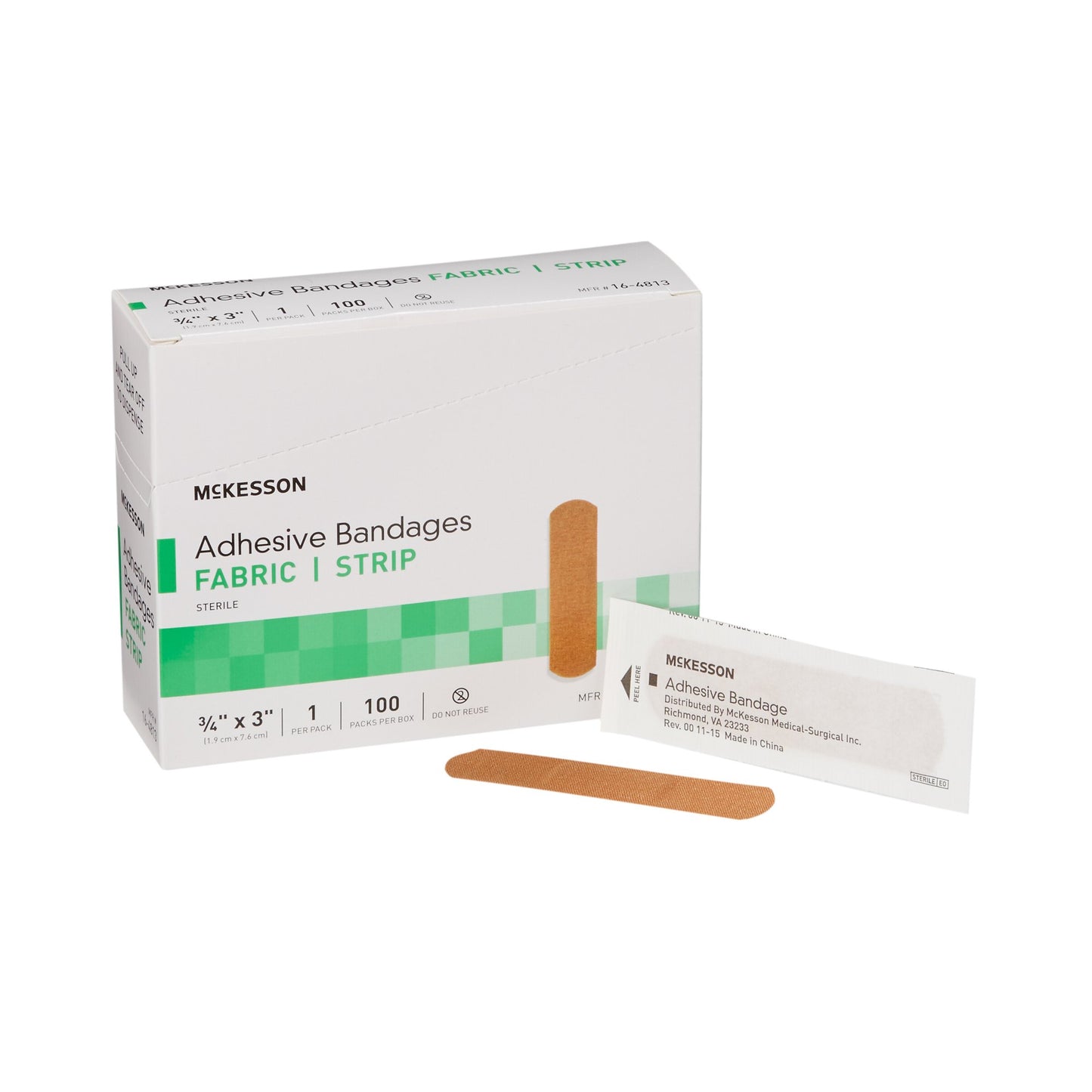 Adhesive Strip McKesson Fabric Tan 3/4 X 3 Inch Sterile