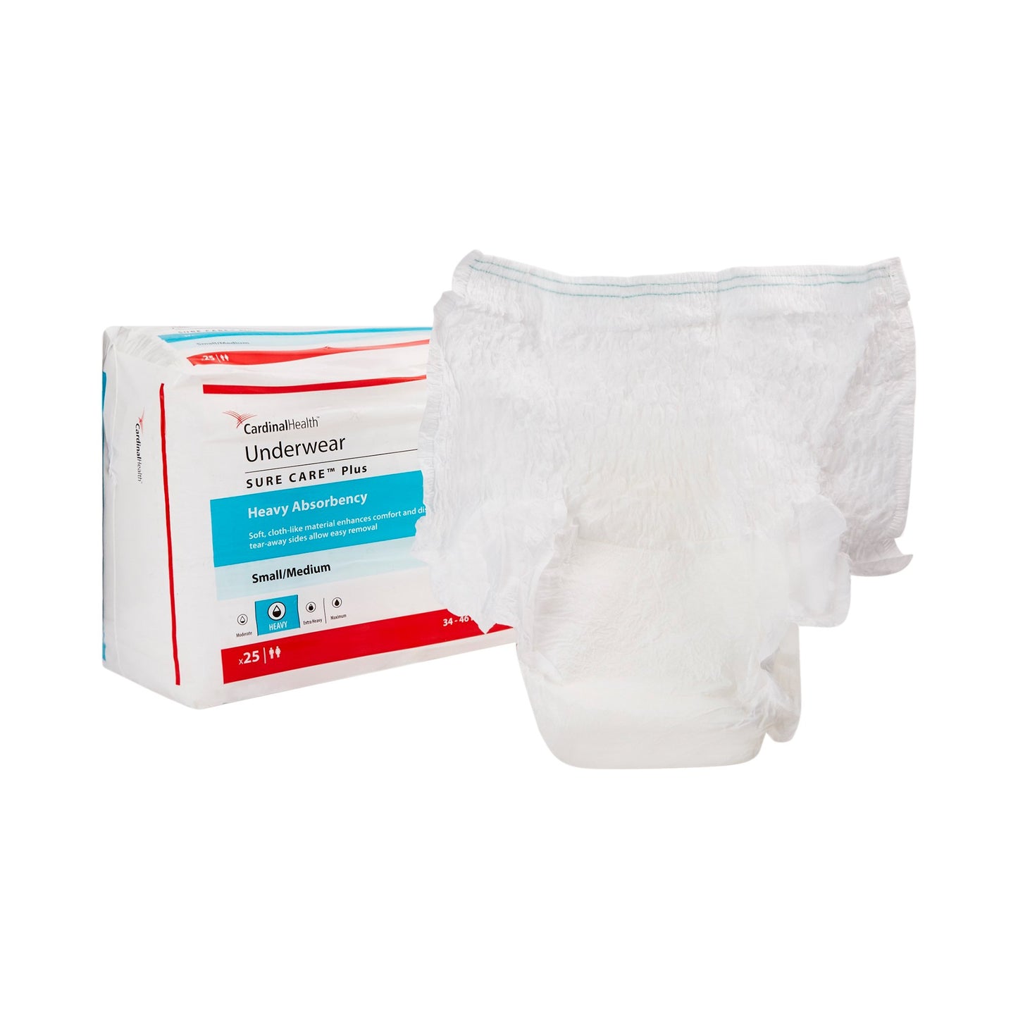 Unisex Adult Absorbent Underwear Sure Care™ Plus Pull On with Tear Away Seams Medium Disposable Heavy Absorbency