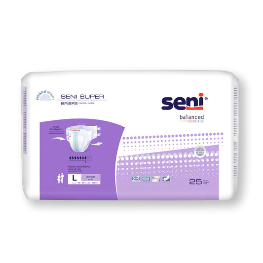 Unisex Adult Incontinence Brief Seni® Super Large Disposable Heavy Absorbency